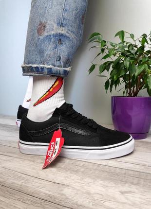 Vans oldskool black чёрные кеды венс чорні кеди олдскул4 фото