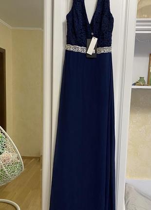 Длинное нарядное платье камня кружевное выпускной вечерний nelly asos