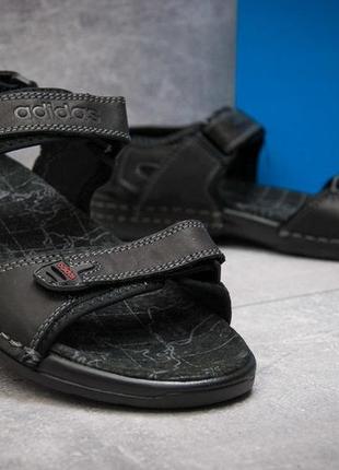 Мужские сандалии adidas sandals кожаные черные1 фото