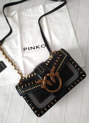 Кожаная сумка в стиле pinko🖤🖤🖤хит продаж