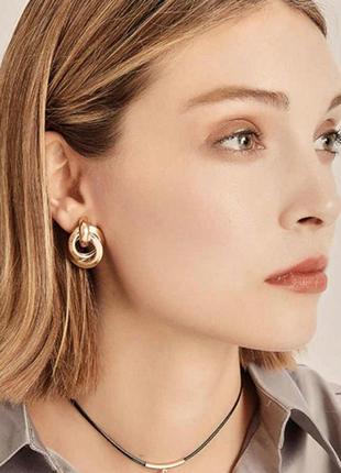 ❄️сережки в стилі zara срібло, сережки трендові 3