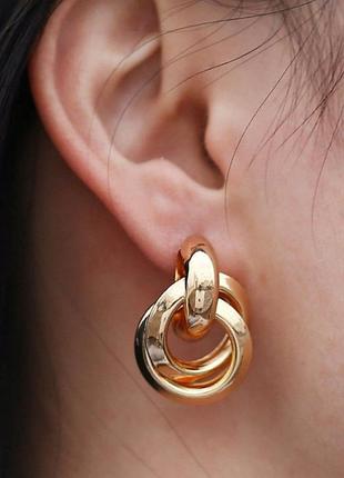 ❄️сережки в стилі zara срібло, сережки трендові 4