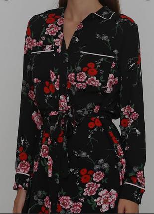 Платье рубашка в цветочный принт от h&m1 фото