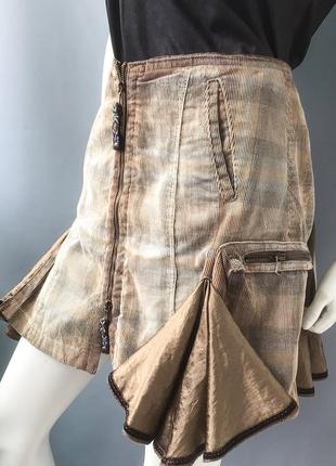 Вельветовая юбка  с атласными клешеными вставками , marithe & francois girbaud3 фото