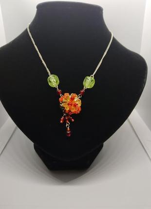 Кулон підвіска квітка на ланцюжку