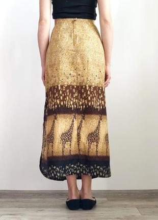 Стильная юбка миди сафари с жирафами 1+1=36 фото