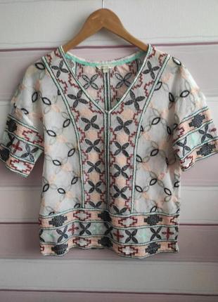 Блуза сетка с вышивкой1 фото