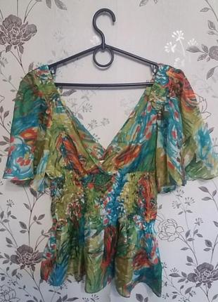 Буйство красок!шелковая блуза