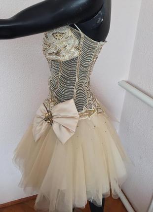 Платье шикарное сукня випускний бал  вечірня выпускное золотого4 фото