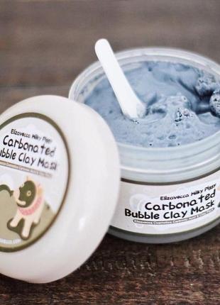 Пузырьковая грязевая маска для очищения пор elizavecca carbonated bubble clay mask 100г.1 фото