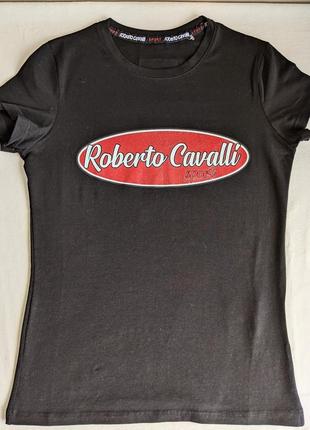Чорна футболка roberto cavalli2 фото