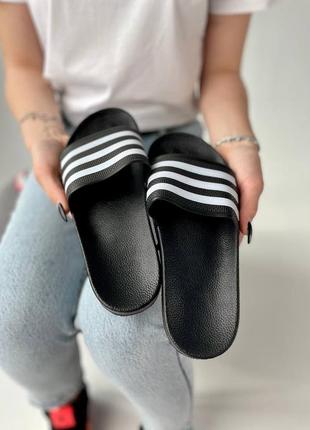 Тапки жіночі adidas white/black4 фото