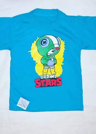 Футболка блакитна хлопчику бравл старс