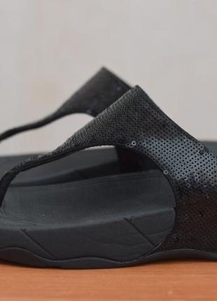 Чорні жіночі шльопанці, в'єтнамки fitflop. 38 розмір. оригінал5 фото