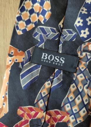 Шикарный мужской шелковый галстук hugo boss, оригинал4 фото