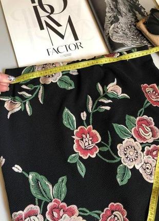 Чёрная юбка принт в цветок new look 38 размер5 фото
