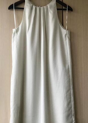 Жемчужно-белое платье mango / l