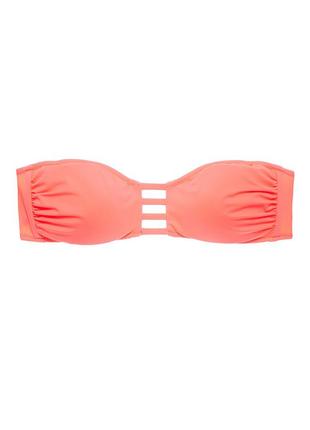 Купальник victorias secret персиковий персик яскравий бандо вікторія victorias