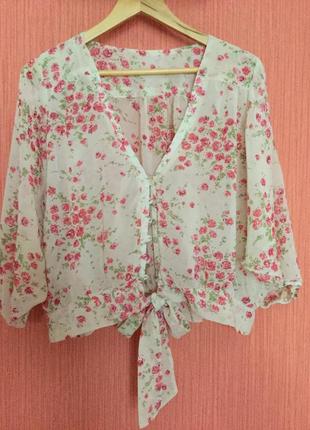 🌸блуза беж з трояндочками🌸