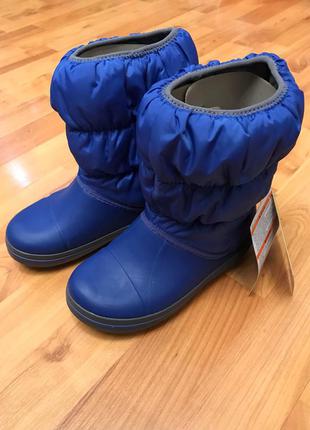 Чоботи зимові crocs winter puff boot розміри від 28 до 33 колір синій