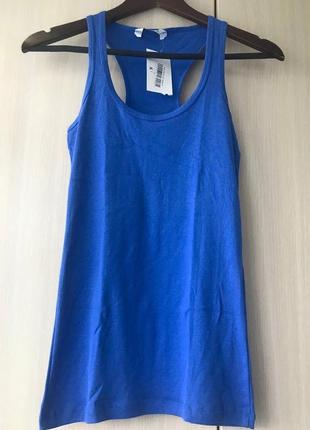 Синяя хлопковая майка pull&bear / m