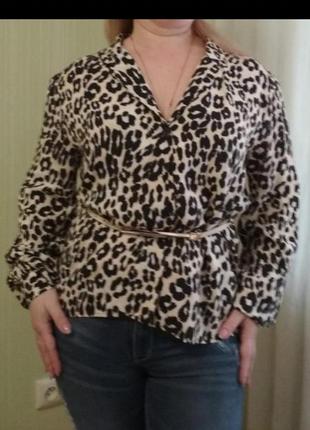 Сорочка пряма блузка з леопардовим принтом