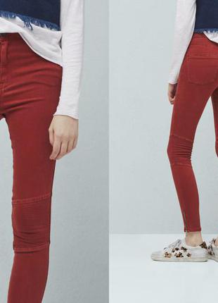 Стильні червоні джинси замочки р40 нові бірки mango2 фото