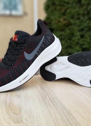 Женские кроссовки nike zoom pegasus чёрные с красным / жіночі кросівки найк ✅3 фото