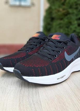 Женские кроссовки nike zoom pegasus чёрные с красным / жіночі кросівки найк ✅7 фото