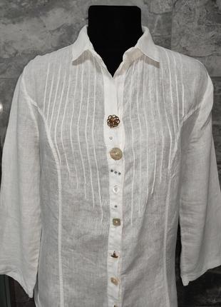 Льняная блуза рубашка италия bottega2 фото