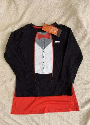 Футболка реглан лонгслив для хлопчика m&s з плащем на липучках