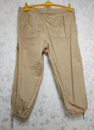 Натуральні штани брюки капрі бріджі великого розміру батал котоновые штаны капри9 фото