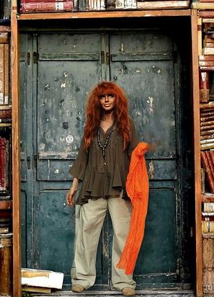 Блуза my twinset шифонова з рюшами асиметрична з вишивкою бісер бохо twin set