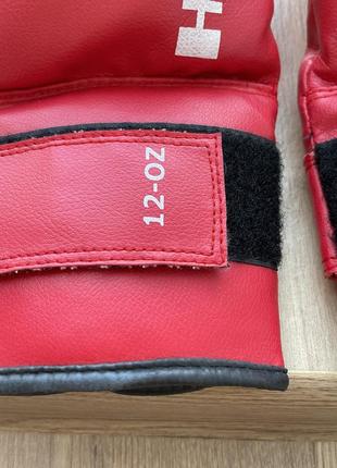 Чоловічі спортивні червоні рукавички для боксу 12 унцій hammer 12 oz3 фото