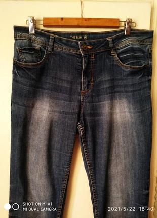 Джинсы женские синие с потёртостями брюки 48 -50 р