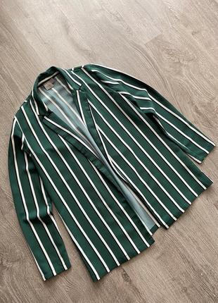 Удлиненный пиджак блейзер кимоно накидка в полоску от asos4 фото