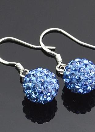 Серьги с бусиной shambala cristal