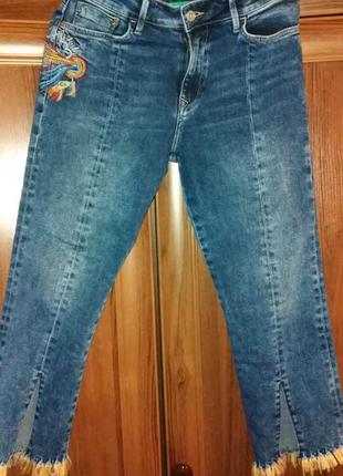 Круті укорочені джинси кюлоти з розрізами1 фото