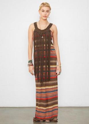 Denim & supply ralph lauren платье м, макси с макраме в стиле бохо 100% котон1 фото