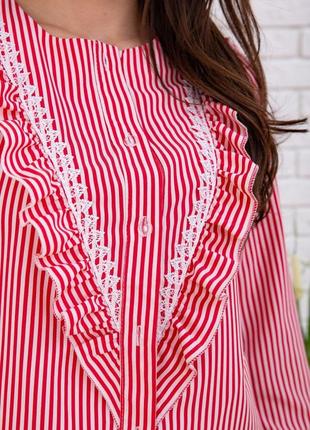Сорочка жіноча в смужку колір червоно-білий5 фото