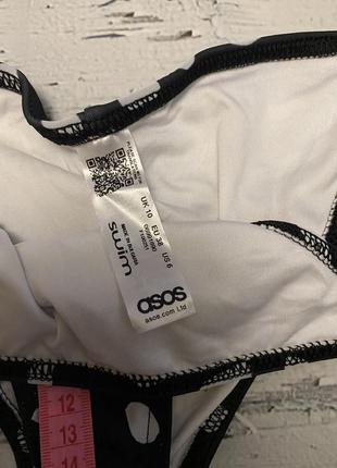 Asos купальник раздельный высокие плавки горошек4 фото