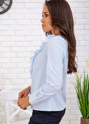 Рубашка женская в полоску цвет бело-голубой2 фото