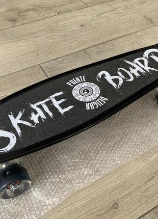 Скейт пенни борд best board, колеса pu светящиеся, d 6см