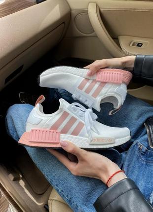 Кроссовки nmd white & pink кросівки2 фото