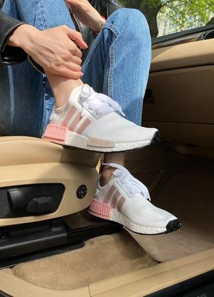 Кроссовки nmd white & pink кросівки7 фото