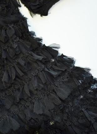 Нежное черное платье с бахромой zara5 фото