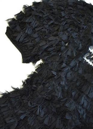 Нежное черное платье с бахромой zara7 фото