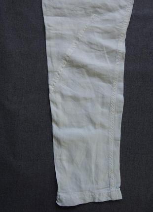 Узкие белые льняные летние брюки diesel oska massimo dutti8 фото