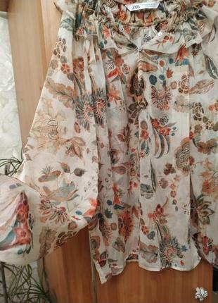 Шикарная воздушная блуза с пышными рукавами zara3 фото