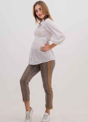 Штани для вагітних, майбутніх мам в клітинку (штани для вагітних, для майбутніх мам в клітку)5 фото